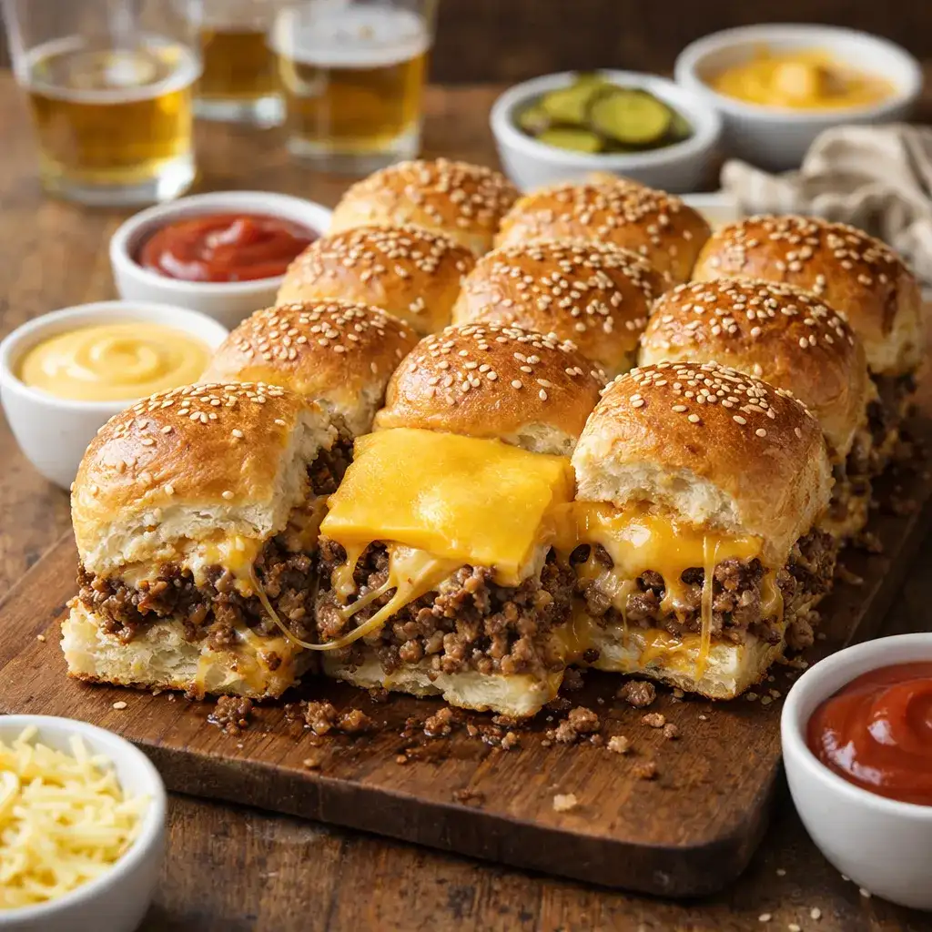 Pull Apart Cheeseburger Sliders