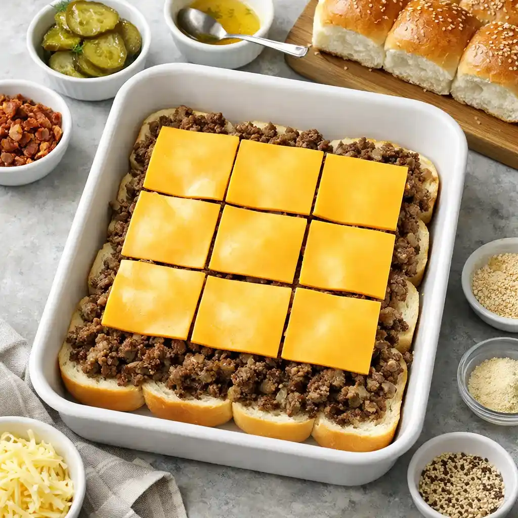 Pull Apart Cheeseburger Sliders