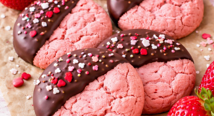Chocolate-Dipped Strawberry Cookies